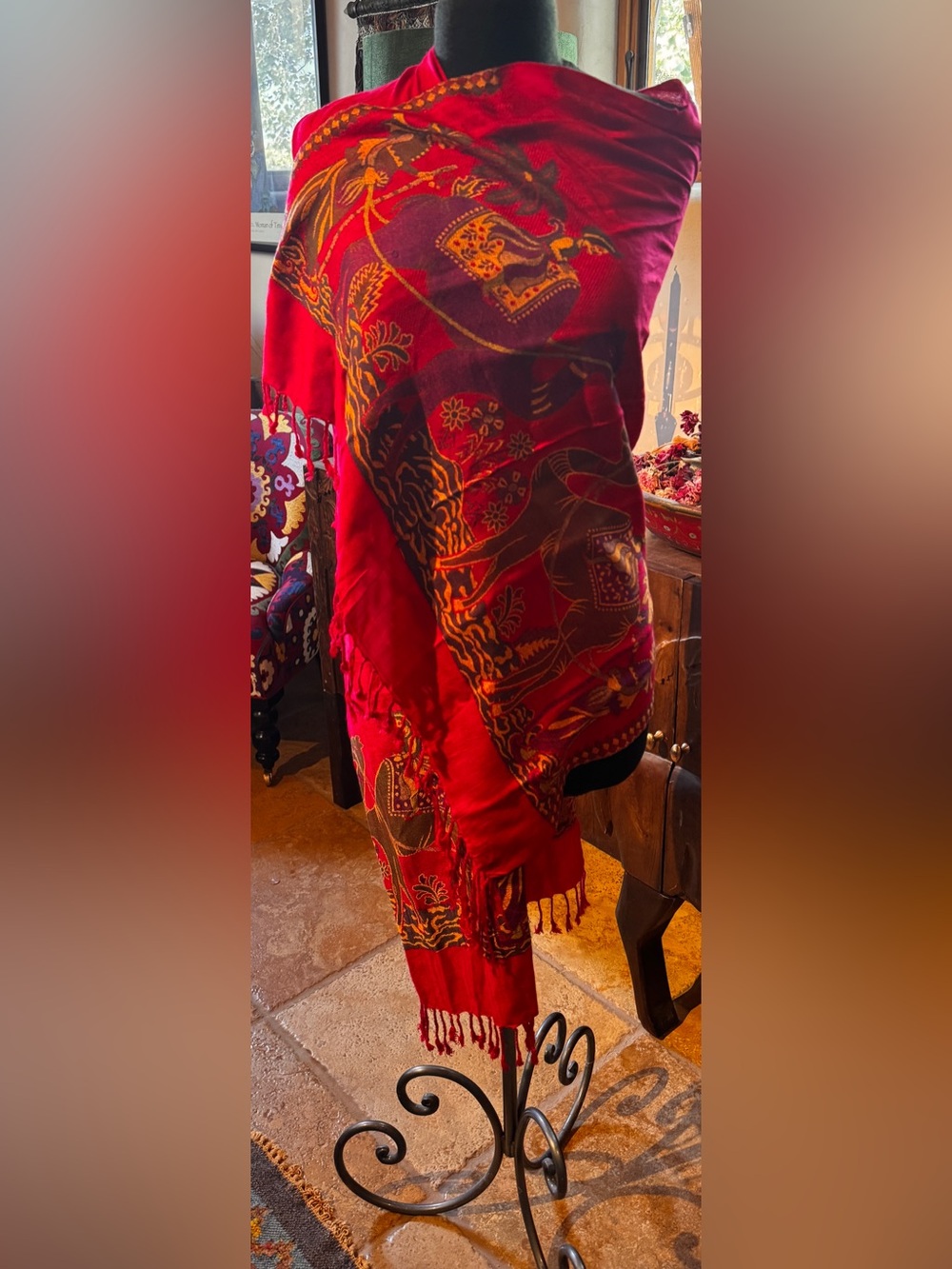 Magenta pashmina scarf from Morroco